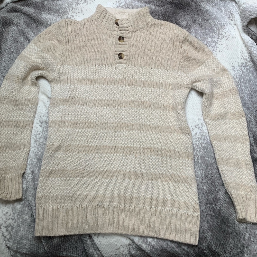 Boys lined cream sweater, size L (12/14)